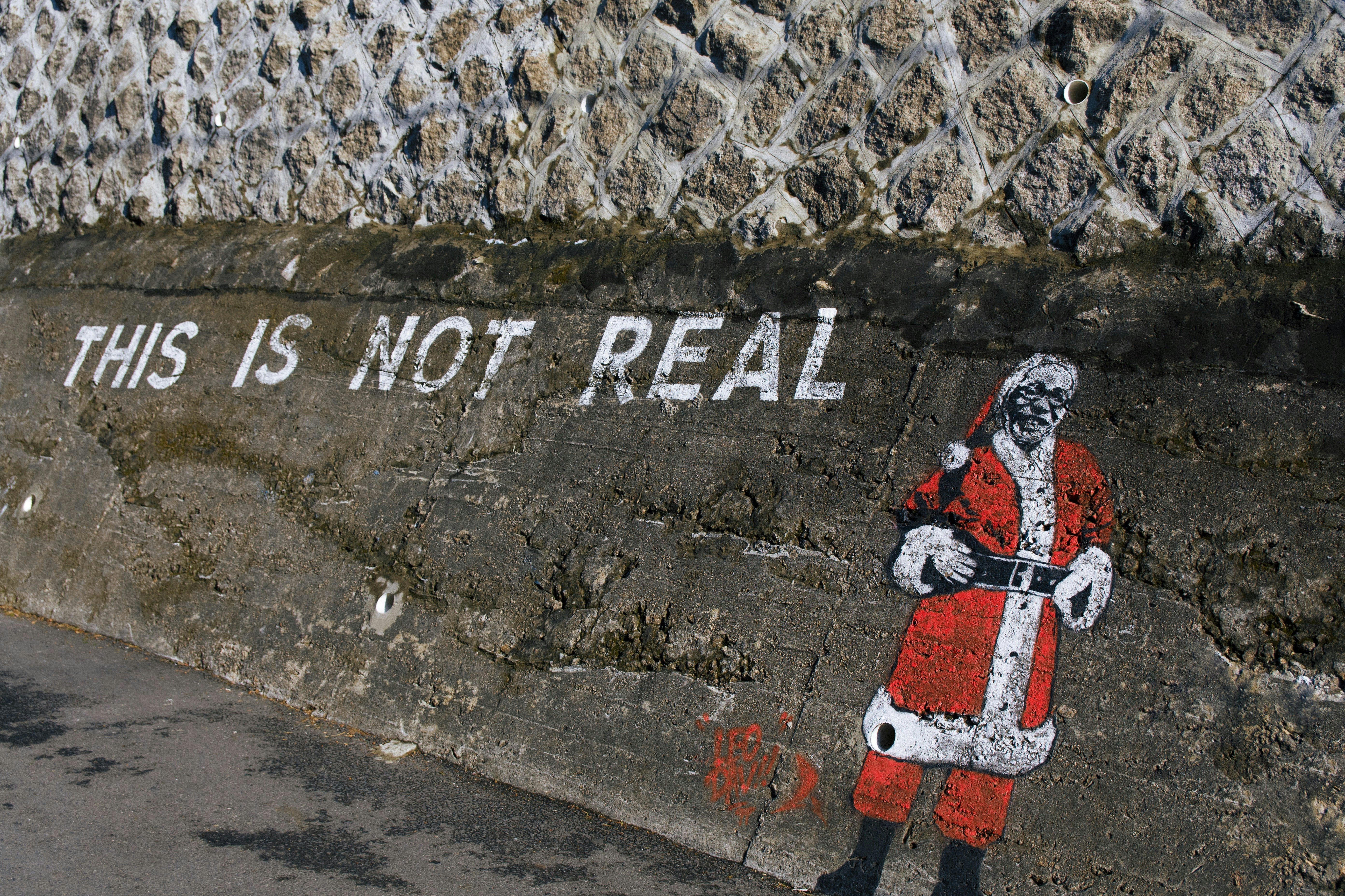 Santa paint on wall